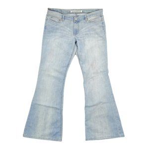 Express Jeans Women's 14 W35 Blue Flared Denim Mid Rise Medium Wash Cetine Zip